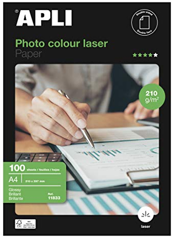 APLI 11833 Laser Glossy 210 GR 100 A4 Druckerpapier