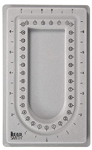 The Beadsmith Mini Bead Board, Grey Flocked, 16” U-Shaped Channel, 4 x 6.75 inches, Design Boards for Creating Bracelets, Necklaces and Other Jewelry