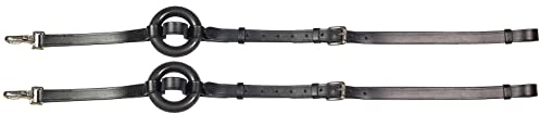 HORZE Lederausbinder mit Gumminoppen, Schwarz, C