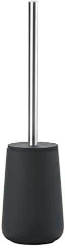 Zone Denmark Nova Toilettenbürste, Klobürste aus Porzellan und Edelstahl, WC Bürste mit Bürstenhalter, Soft-Touch-Beschichtung, Durchm. 10,3 cm, Höhe 37 cm, Schwarz