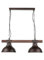 Licht-Erlebnisse Hängelampe Holz Metall in Braun Esszimmer Wohnzimmer L:60 cm E27 Vintage Rustikal wohnlich 2-flammige Pendelleuchte Esstisch HAKON