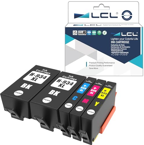 LCL Kompatibel Tintenpatrone 934XL 935XL 934XLBK C2P23AE C2P24AE C2P25AE C2P26AE Ersatz für HP Officejet Pro 6830 6230 6815 6835 6812 6820 6220 6836 6220 6800 6822 6825 (2KCMY)