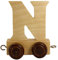 Buchstabenzug aus Holz, Buchstaben Zug, Lok, Waggon, A-Z, Wunschname (N)
