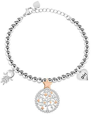 Bluespirit Bracciale da donna, Collezione ALBERO DELLA VITA, in brass, pvd rose gold, zirconi - P.62P405000400