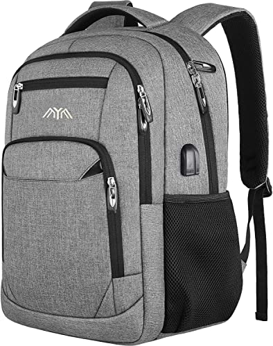 YAMTION Mochila Portátil, Mochila para Ordenador Portátil, Mochilas Escolares Bolso de Escuela Adolescente Mochila Hombre Mochila Mujer para 15.6 Portátil Mochila Escolar Impermeable (C25 Grey)