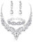 Adramata Cristal Bijoux De Mariée Ensemble pour Femmes Strass Collier Boucles d'oreilles Bracelet De Mariage Demoiselle d'honneur