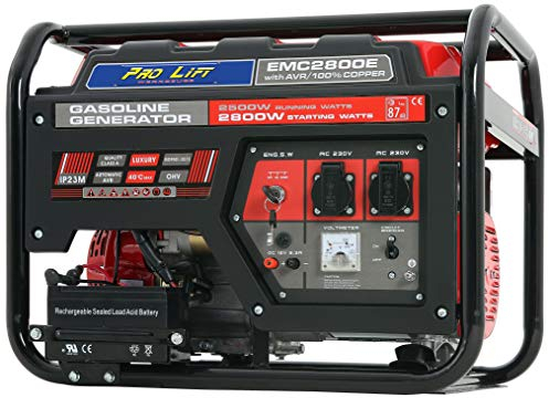 Pro-Lift-Werkzeuge Stromerzeuger 2800W Elektro-Starter 4-Takt-Benzin-Motor Generator 230V Notstromaggragat 2,8kW Stromgenerator