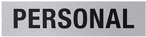 Metafranc Klebeschild Personal - 160 x 40 mm - Aus Aluminium - In moderner Edelstahl-Optik - Selbstklebende Rückseite / Beschilderung / Infoschild / Verbotsschild / Zutrittsverbot / 507610