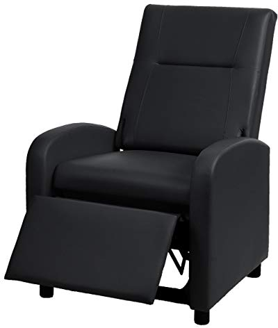 Mendler Fernsehsessel HWC-H18, Relaxsessel Liege Sessel, Kunstleder klappbar 99x70x75cm - schwarz