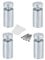 Movilideas - 4 Separadores de Acero Inoxidable de 20x12mm Para Separar de la Pared Metacrilato o Cristal o Fijación de Letreros