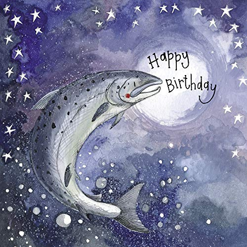 ALEX CLARK Happy Birthday Salmon Card