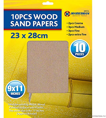 Pack Of 50 Sandpaper Sheets - A4 Sheets, Ideal For Sanding Metal, Wood, Painted Surfaces & Plastic | Includes Course, Medium, Fine & Extra Fine Sheets | DIY For Home Decor & Builders Work