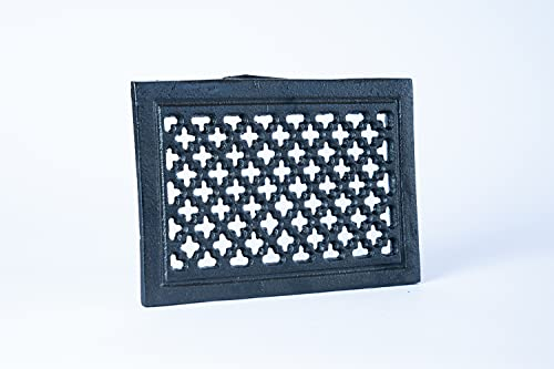 Euro Sezam - Rejilla de ventilación de hierro fundido - 210 mm x 145 mm - Color resistente al calor - Color negro