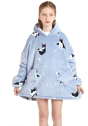 Shamdon Home Collection Kinder Übergroße Kapuzenpullover,Pullover Sweatshirt Mit Kapuze,Flanell Hoodie Decke mit Ärmel und Tasche für Jungen Mädchen