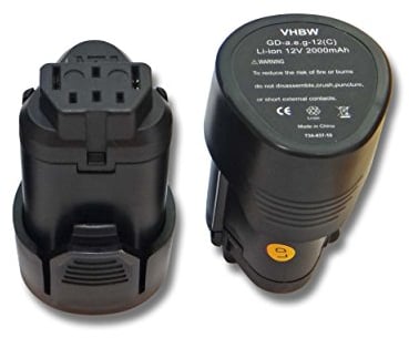 vhbw 2X Batteries Remplacement pour AEG L1215, L1215P, L1215R, L1220, L1230 pour Outil électrique (2000 mAh, Li-ION, 12 V)