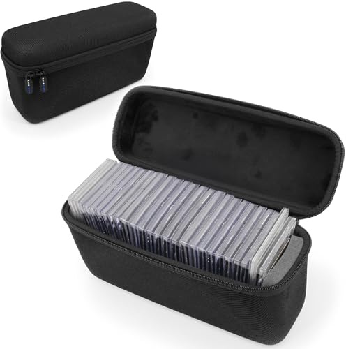 CASEMATIX Graded Card Case Compatible with 30+ BGS PSA FGS Graded Sports Trading Cards, Hard Shell Graded Slab Card Storage Box with Easy Access Custom Card Carrying Case Impact Absorbing Slot