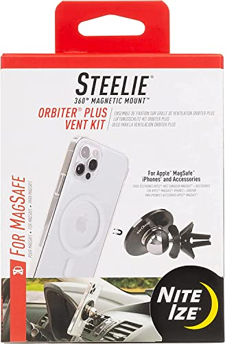 Nite Ize Steelie Orbiter Plus Vent Kit – Magnetische Handyhalterung für Auto-Lüftung – stabiles Handy-Zubehör für Auto – kompatibel Apple MagSafe iPhones und Zubehör