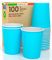 100 Bicchieri in Carta 200ml Ecologici Biodegradabili Monouso Made in Italy Asporto Bevande Calde Acqua Colorati Celeste - Prodotto e confezionato in Italia