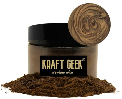 Premium Bronze Mica Powder 50g. Powder Dye for Epoxy Resin Pigment Natural Soap Colouring, Candle, Slime, Bath Bombs, Makeup, Nail, Fabric, Fabric dye, Wax Melts etc.