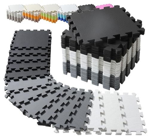 INTOMENG Eva Puzzlematte Bodenschutzmatte 30x30cm – Weich, rutschfest & Stoßdämpfend für Baby Krabbelmatte, Fitness, Haustiere | Schutzmatte für Boden, Gelenke und Spielbereich