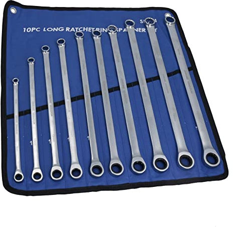 AB Tools Metric Aviation Ratchet Ring Spanner Wrench Set 8mm – 19mm 72 Teeth 10pc