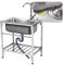 Duchunsheng Plan De Travail INOX Evier, Meuble Evier INOX Cuisine Lave Bac, Professionnel Lavabo Cuisine 1 Bacs, Accessoires D'installation Et Tuyau De Vidange, Peut Bouger pour Exterieur Intérieur