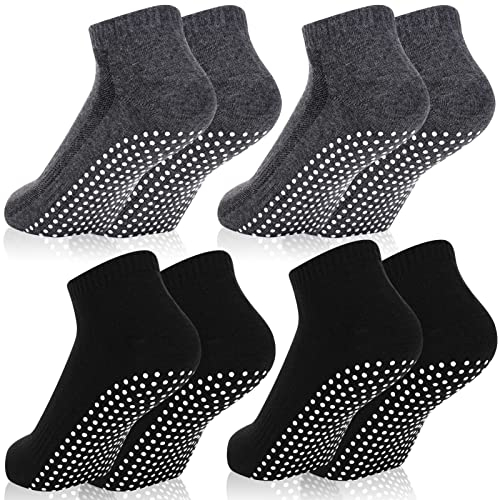 Smilcloud 4 Paar Stoppersocken Damen Herren,Yoga Socken Antirutsch für Damen, Grip Socks Rutschfeste Socken mit Noppen für Pilates,Ballett,Krankenhaus,Zuhause