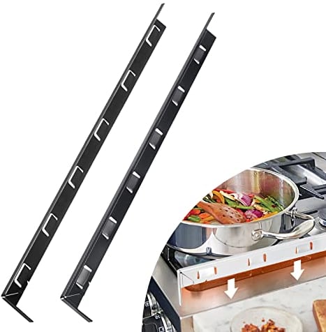 sourcing map Stove Gap Covers, Kitchen Stove Gap Filler, Aluminum Oven Gap Cover 23.62 in Length, Heat Resistant and Easy to Clean, Protect Gap Filler Sealing Spills On Countertop Stove, Black