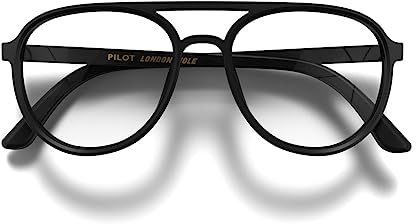 LONDON MOLE Brillen | Pilot Lesebrille | Pilotleser | Coole Leser | Stilvolle Lesebrille | Unisex | Federscharniere | Mattschwarz | + 2,5 Vergrößerung