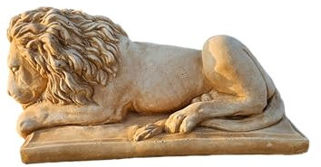 OUTLET DEL GIARDINO Statua Leone Da Collezione Leone In Polvere Di Marmo Leone Cinema Altezza 22 Cm - Lunghezza 38 Cm - Larghezza 20 Cm - Peso: 15 Kg