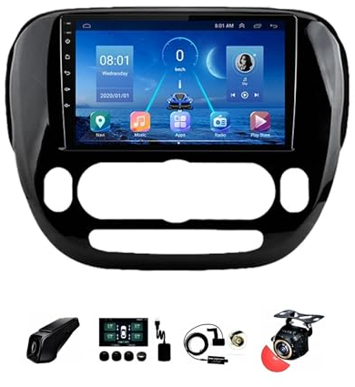 BOJONTN 9 Zoll 2 Din Android 12 Autoradio,für Kia Soul 2 PS 2013-2019,mit CarPlay Rückfahrkamera Lenkradsteuerung Bluetooth GPS Navigation FM Digitalradio Mikrofon (Size : Z900 8+256G)