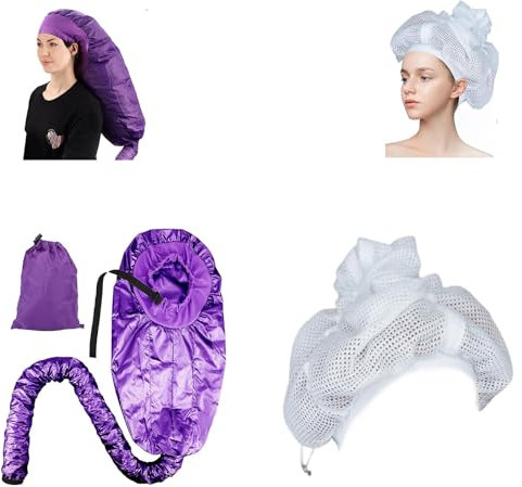 Net Plopping Cap Für Lockiges Haar, Trockenhauben Für Haare, Bonnet Attachment Für Haartrockner Einstellbar, Haarkappe Mit Kordelzug, Verstellbare Haube Für Lockiges Haar