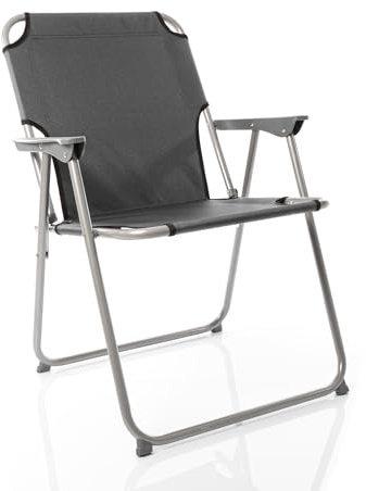 BigDean 6X Klappstuhl Grau Anthrazit Campinstuhl Faltstuhl bis 120kg robust | platzsparend, klappbar, belastbar bis 120 kg, klassischer Gartenstuhl für Garten & Camping & Festival - Campingstuhl faltbar