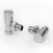Radiator Valves - Chrome 15mm /1/2'' Towel Rail Valve Round Head Radiator Valve Standard Connection Pair Manual Radiator Valve for Central Heating Modern Bathroom（Angled）