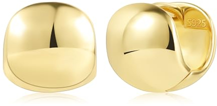 ALEXCRAFT 14K Dicke Creolen Gold Ohrringe Klein Damen Chunky Vergoldete Ohrringe Geschenk für Frauen Freundin Mama Mädchen