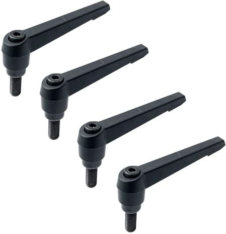 SHULLIN 4 Stück Klemmhebel Griff Verstellbarer Maschinengriffe M8 Klemmhebel Außengewinde Griff Maschinengriffe Verstellbarer Griff für Werkzeugmaschinen Schweißgeräte Druckgeräte (M8 x 50mm)