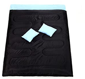 CCKUHN Schlafsäcke Doppelter Thermoschlafsack für 2 Personen Winter-Umschlagschlafsack Outdoor-Camping-Wanderschlafsack mit 2 Kissen