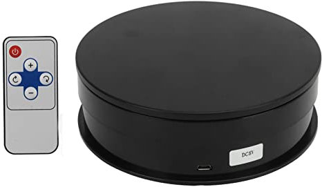 Plyisty Elektrischer 360-Grad-Drehteller, ABS-PC-Material, One-Click-Steuerung, Live-Streaming-Videoaufnahme-Requisiten mit 15 Cm Durchmesser für die Fotografie (ABS + PC)