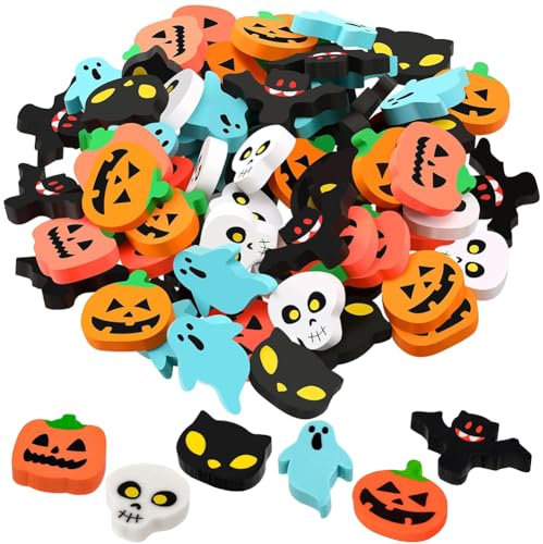 Mini gomme da cancellare per Halloween,100 pezzi,graziose mini gomme da cancellare per bambini,Gomma Zucca,Gomme Da Cancellare Per Halloween,per feste di Halloween,premi per studenti