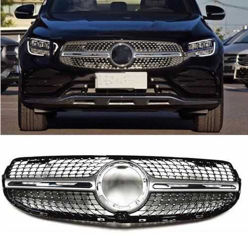 WYXFCBF Auto Front Kühlergrill für Mercedes Benz GLC W253/X253 2020-2022 GLC250 GLC300 GLC350, Frontstoßstange Kühlergrille Radiator Grille, Auto Tuning Zubehör