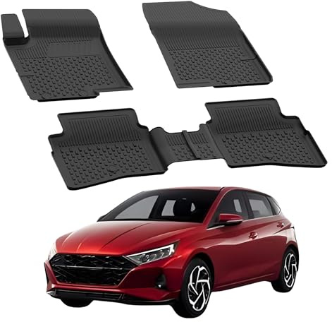 Sahler Fußmatten Automatten kompatibel mit Hyundai I20 2020-2026 | 4.5D Premium TPE Gummi Antirutsch Gummimatten Wasserdicht Car Auto Matte Schwarz