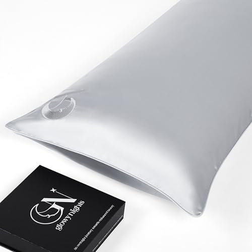 Seidenkissenbezug 40x80 aus 100% Maulbeerseide für Haut und Haar | Dermatologisch Zertifiziert von Fachärzten in Deutschland | höchste Klasse 6A, 22 Momme (Silver - Silver Edge)