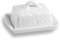 Sweejar Home Ceramic Butter Dish with Lid,Cheese-Shaped Butter Holder,Cute Butter Dish for Countertop,Kitchen Deco & Butter Storage(White)