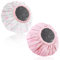 2 Pcs Deep Conditioning Hair Caps, Waterproof Double Layer Heat Steamer Cap, Large Hot Oil Hair Treatment Caps, Reusable Shower Caps Processing Caps for Long Thick Hair(Pink Series)