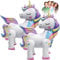 Cartoon Einhorn Ballon, 2 Stück 3D Einhorn Luftballons, Einhorn folienballon 3D, Stehend Folienballon Einhorn, 3D Luftballon Einhorn Stehend, 3D Folienballon Einhorn Stehend, Für Party Dekoration