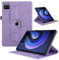 TEDTIKJT Funda para Xiaomi Pad 7/7 Pro 11.2 2024 PU Cuero Folio Tablet Protectora Cover Xiaomi Pad 7/7 Pro 360°Carcasa Giratoria de ángulo Múltiple con Soporte Función, Violet Árboles
