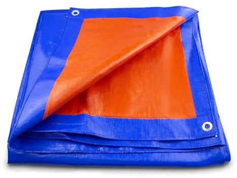 Plastic Sheeting Thickened Blue Orange Tarpaulin Sunshade Outdoor Waterproof Tarpaulin Rainproof Cloth(2Mx2M)