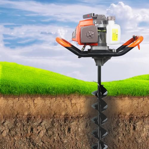 Tousiyra Motor De 4 Tiempos, Taladro De Gasolina con 1 Broca De 4 Pulgadas, Barrena De Jardín, Barrena De Gasolina De 150 CC