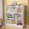 oneinmil Bücherregal mit 8 Fächern, Würfelregall mit 3 Ebenen, Aufbewahrungsregal für Wohnzimmer, Schlafzimmer, Büro, Arbeitszimmer, Modernes offenes Regal aus Holz, 100 x 24 x 112.8 cm, Weiß