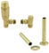 Realm Angled TRV Radiator Valve Set and Pipe Covers - Brushed Brass